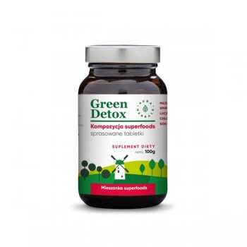 Green Detox Superfoods - Spirulina, Chlorella, Młody Jęczmień, Moringa, Lucerna